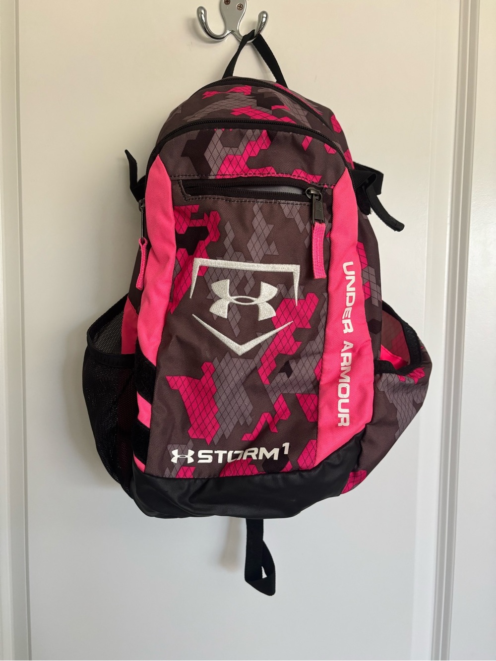 Under Armour Girls Pink & Brown Storm1 Camo Softball Backpack